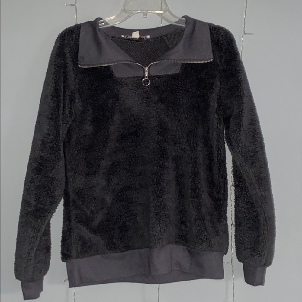 Gray sherpa pullover